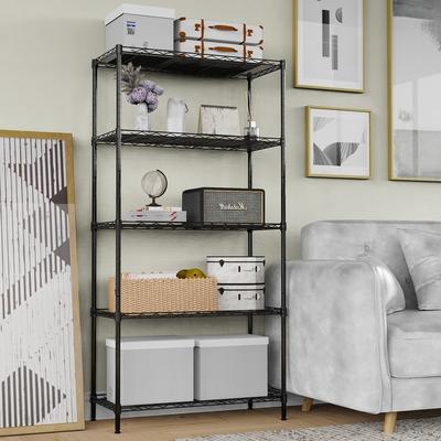 59'' 5 Tier Storage Rack Adjustable Tier Spacing Height