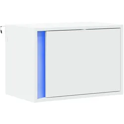 vidaXL Wand-Nachttisch mit LED-Leuchten Weiß