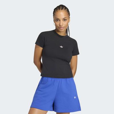 T-Shirt ADIDAS ORIGINALS "ESSENTIALS SLIM", Damen, Gr. S, schwarz, Obermaterial: 100% Baumwolle, Rundhals, Shirts T-Shirt