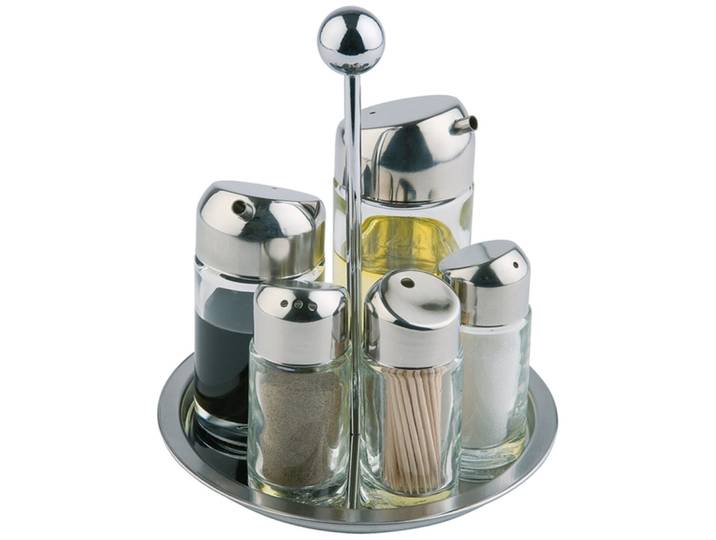 Menage Aps transparent Edelstahl Set