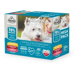 Frendi-Beutel für Hunde (Huhn/Rind/Rindfleisch) 12x100g
