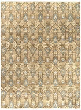 Overton "Ikat One-of-a-Kind Hand-Knotted Area Rug - Brown, 9' 0"" x 12' 0"" - 9' 0"" x 12' 0"""