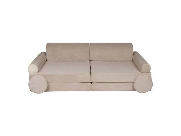 MEOWBABY Kindersofa – Spielsofa für Kinder – Weiche Klappsofa mit Schlaffunktion – Kuschelecke für Kinderzimmer, Slimcord, Beige