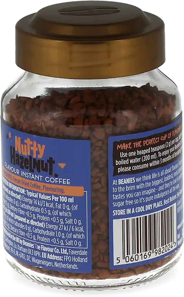Beanies Nutty Hazelnut - 50 g snabbkaffe