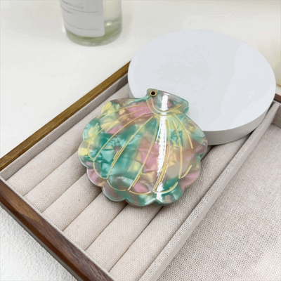 Fusion Finds Elegant Shell Compact Makeup Mirror For Travel   Portable Folding Pocket Cosmetic Mirror 5