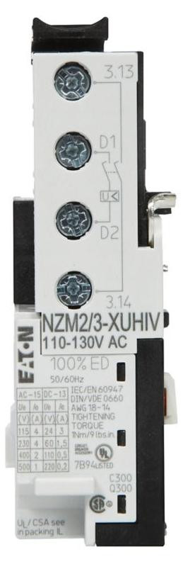 Eaton Onder spanninguitsschakelaar NZM2/3-XUHIV208-240AC, 208-240VAC + 2fS