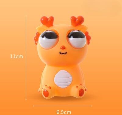 Perfect Picks Market Sensory Fidget Toys With Popping Eyes Dragon, Stress Relief Squeeze Toy For Kids, Adults, And Autistic Children orange Dragon