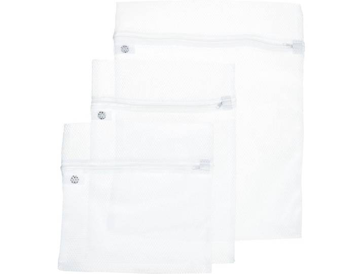 5Five Set van 3x stuks waszakjes/wasnetjes - wit - in 3 formaten - Wasgoed zakjes - BH zakjes