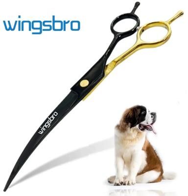 Uplift Treasures Professional Curved Dog Grooming Scissors black gold