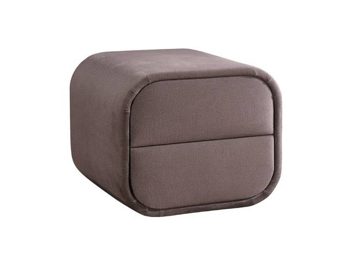 Table de chevet – 2 tiroirs – Velours – Taupe – VENALORA