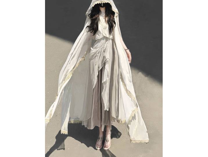 Trial Angel – cape Lolita de Style grec Original, robe brodée, ensemble de robe de spectacle de déesse printemps/été