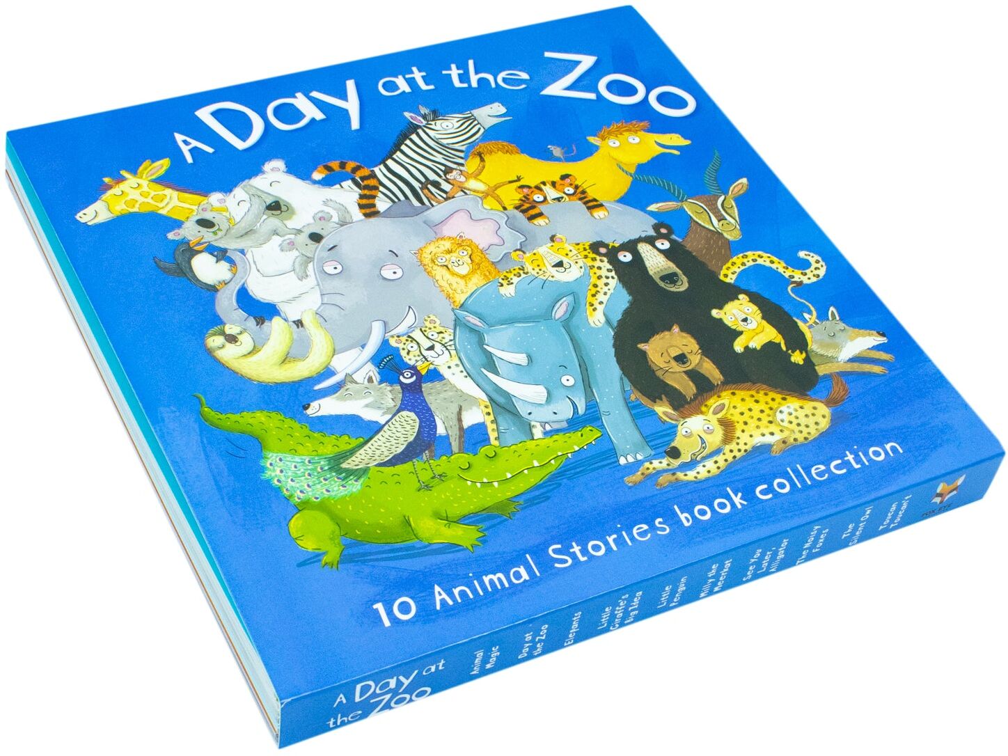 A Day at the Zoo 10 Animal Stories Illustrated Picture Flats Collection - Paperback - Ages 4-8 - 10 Book Set by Fox Eye Publishing