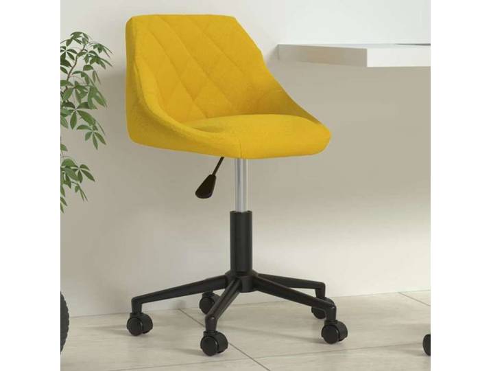 Chaise pivotante de bureau Jaune moutarde Velours - Cadre durable - design élégant(3840)
