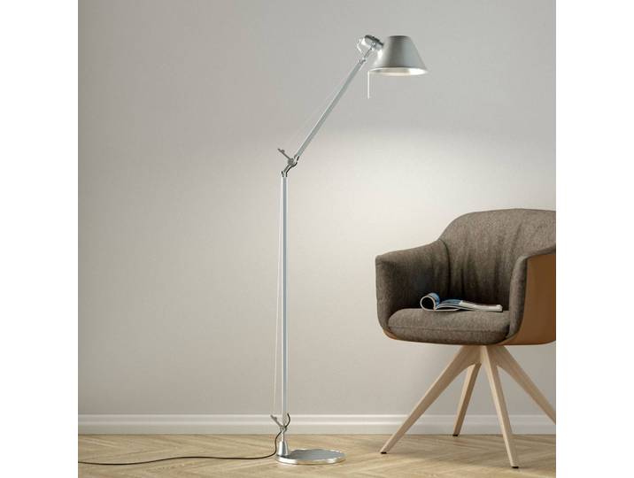 Artemide Designer Stehlampe Tolomeo Lettura, alu / grau / zink, für Arbeitszimmer / Büro, Aluminium, Design, Stehlampe