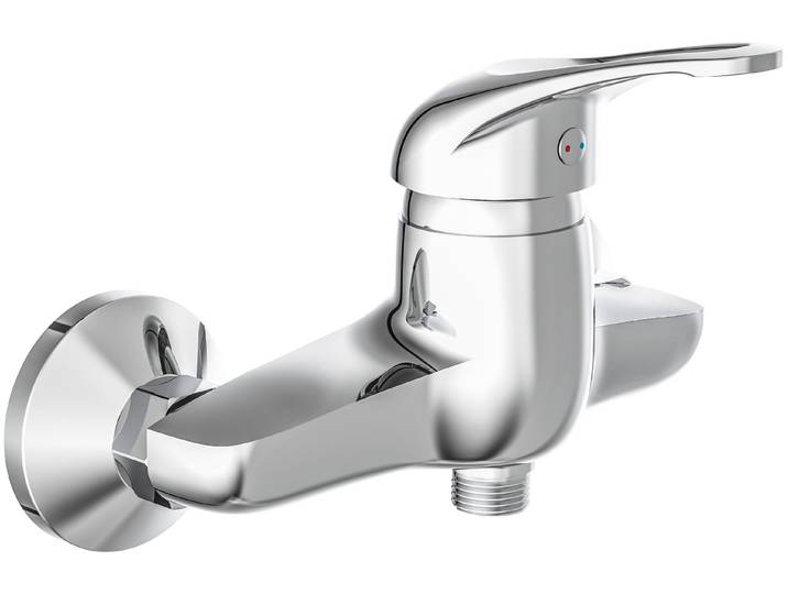 Duscharmatur SCHÜTTE Calvino , grau (chrom), B:18cm H:13,3cm T:15,4cm, Kunststoff, Messing, Metall, Armaturen, Duscharmatur, Wasserhahn Bad, Mischbatterie Dusche in Chrom