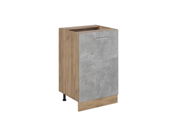 Vicco Küchenunterschrank R-Line, Beton/Goldkraft Eiche, 50 cm ohne Arbeitsplatte, Grau, Honigeiche, Holzwerkstoff, 1 Fächer, Rechteckig, 50x81.6x46 cm, Küchen, Küchenmöbel, Küchenschränke, Küchenunterschrank