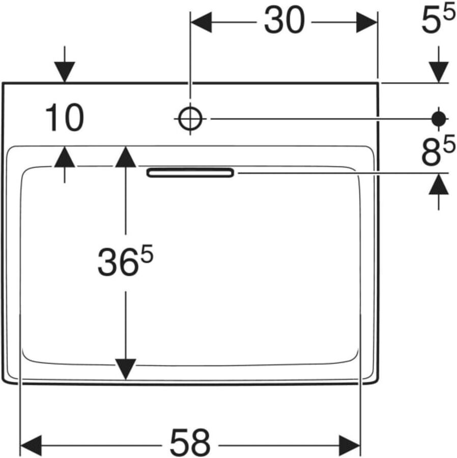 Geberit Waschtisch One 60cm, m HL mi, o. ÜL, we. K-Tect/Bl we. (505034001)