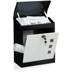 Relaxdays Briefkasten groß Weiß,Schwarz