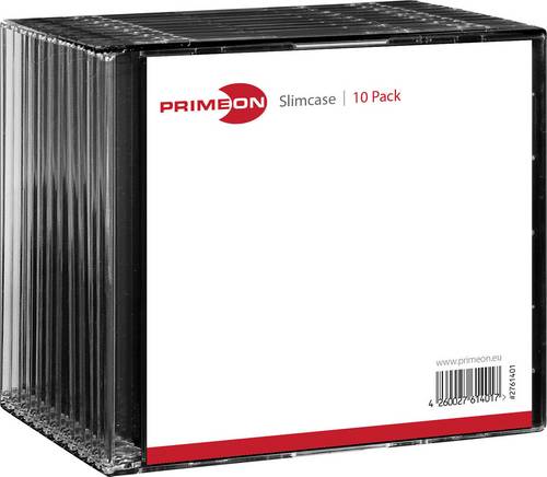 Primeon CD Hülle Slim 2761401 1 CD/DVD/Blu-Ray Schwarz Kunststoff 10St.