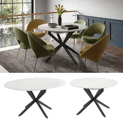 Vicco Esstisch Loyd Weiß Schwarz 120 x 76,5 cm ausziehbar