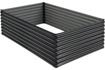 Costway 71 Inch Galvanized Metal Raised Garden Bed for Garden Backyard-Dark Gray