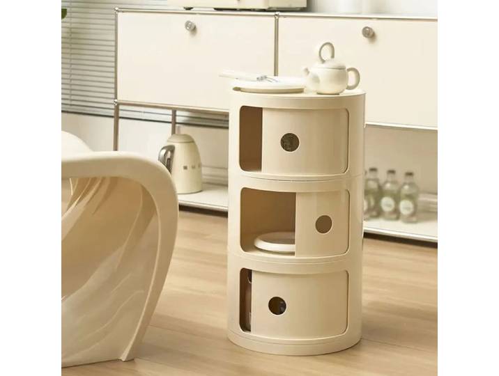 Armoire de chevet nordique moderne petite table d'appoint simple tables de chevet portables meubles créatifs ronds blancs