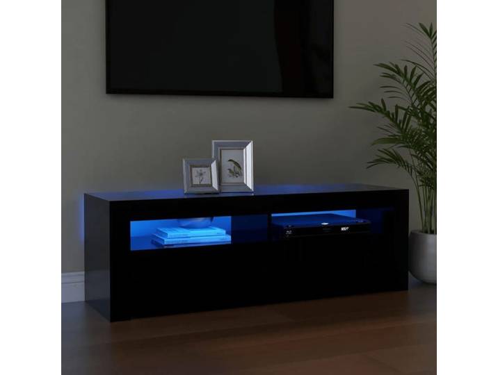Bonne qualité - Armoire TV avec lumières LED noir 120x35x40 cm - Buffet télévision/Banc TV DECO M5365672