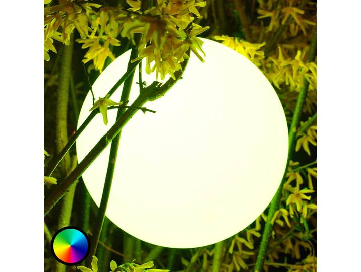 Smart&Green Pearl - LED-Kugellampeleuchte, steuerbar per Handy Pearl, dimmbar, weiß / opal, Kunststoff, Modern