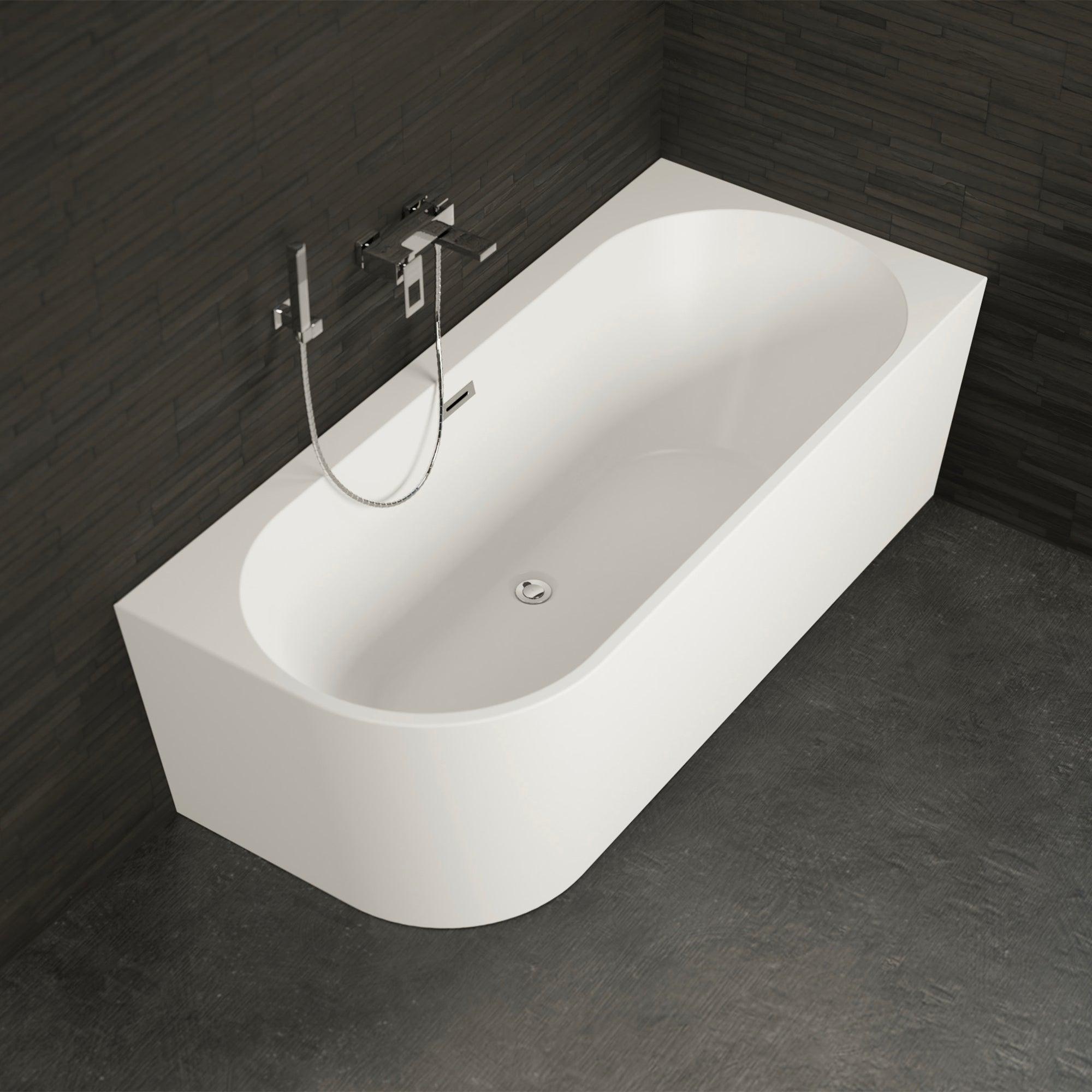 Freistehende Badewanne Capri 170 rechts weiß 170 x76 x58 cm