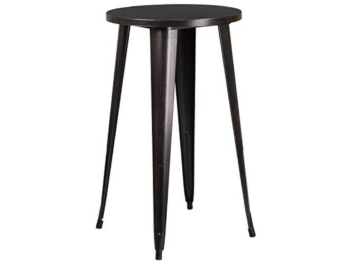 Flash Furniture Runder Stehtisch für drinnen und draußen, Metall, Schwarz/Antikgold, 101,6 x 66,040000000000006 x 12,7 cm