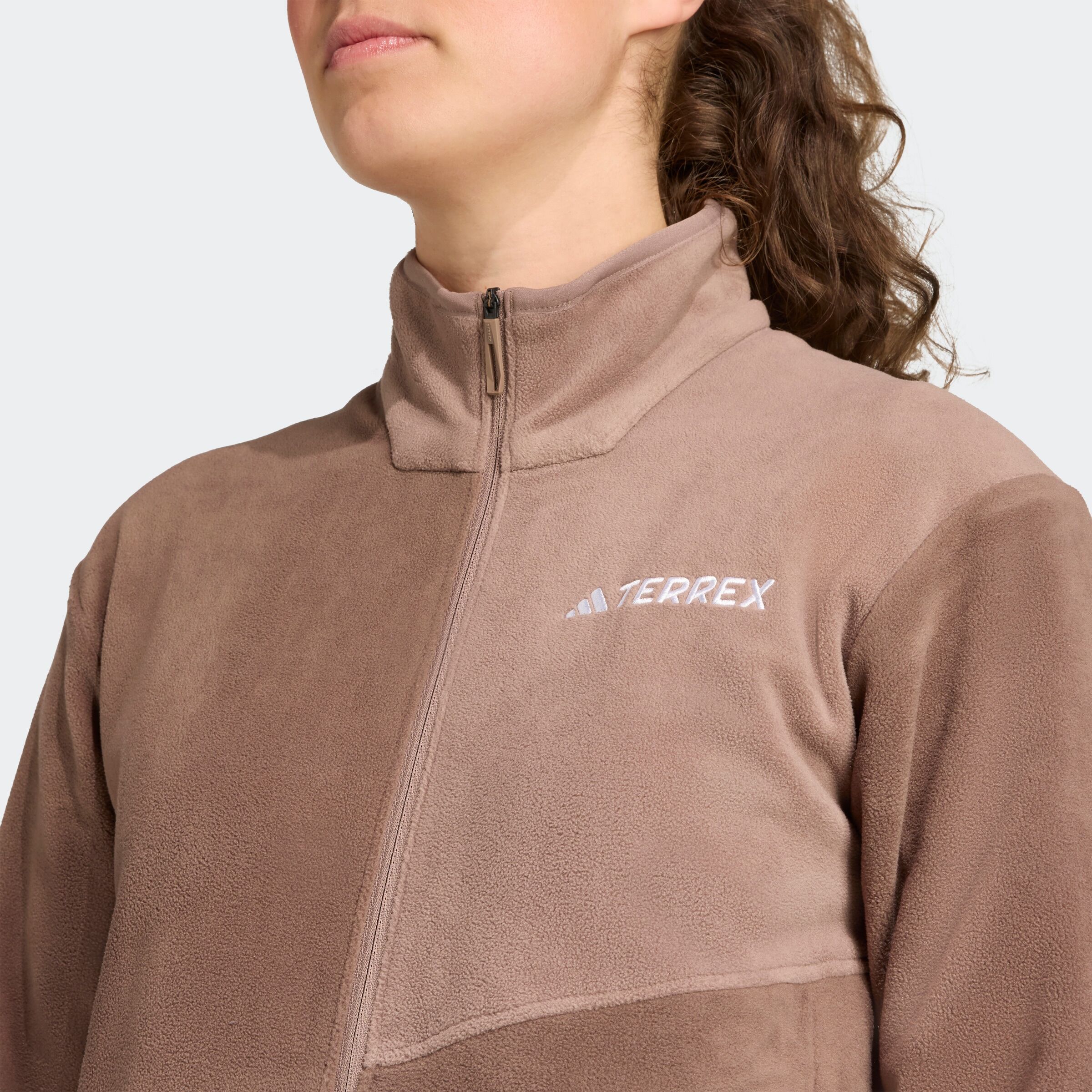 Fleecejacke ADIDAS TERREX "MULTI", Damen, Gr. XXL, braun (earth strata), Obermaterial: 100% Polyester, normal, Jacken Fleecejacke earth strata XXL