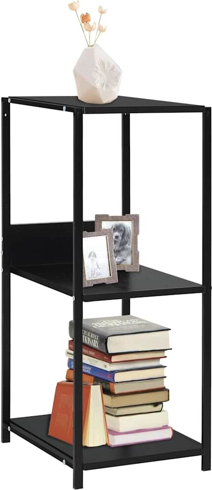 vidaXL Estantería pequeña madera de ingeniería negro 33,5x39,6x79,7 cm Negro