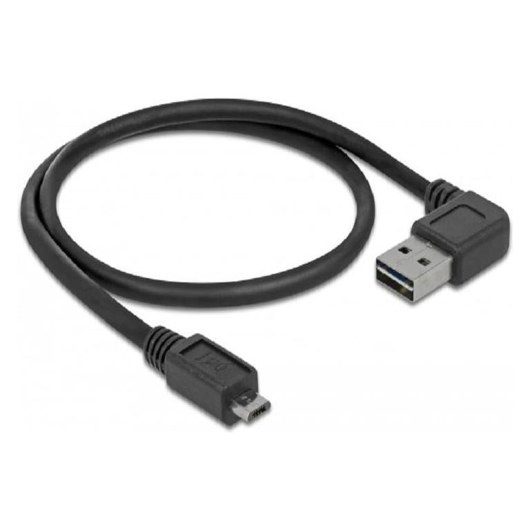 Delock USB2.0-Kabel Easy A-MicroB: 0.5m, schwarz (0.50 m, USB 2.0) (85163)