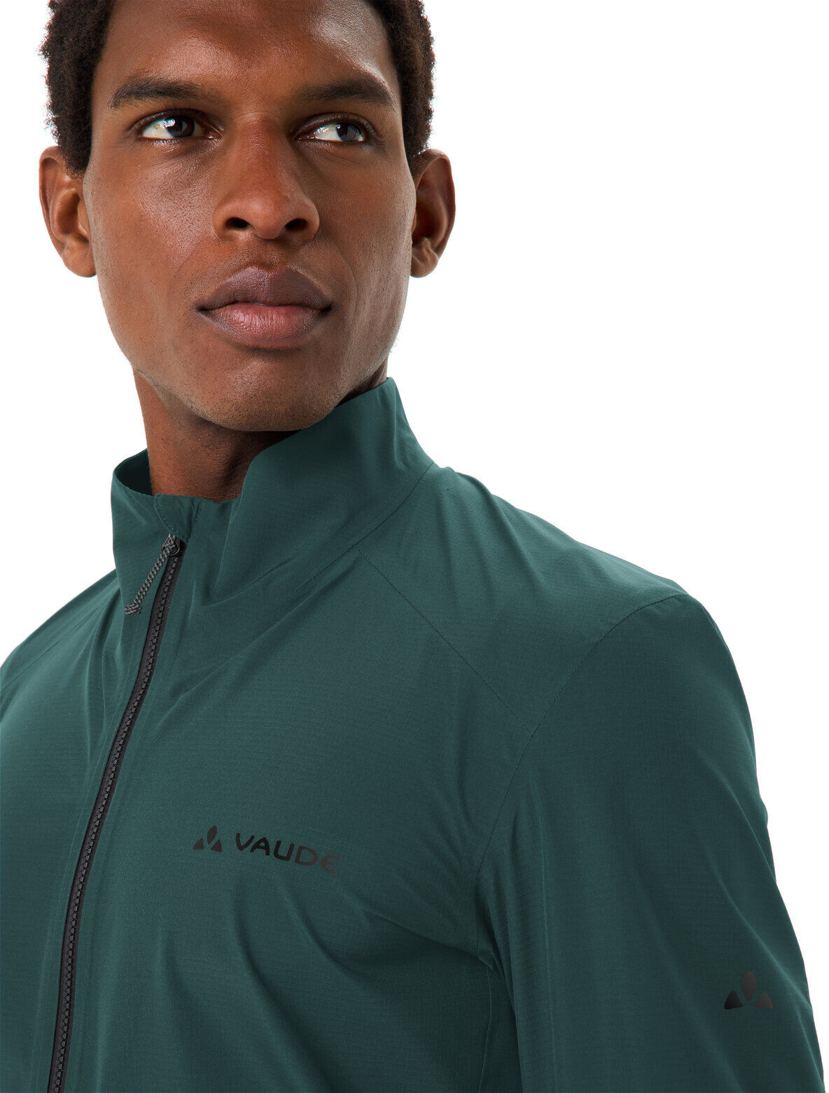 Fahrradjacke VAUDE "Men's Kuro Pro Rain Jacket", Herren, Gr. XXL, grün (deep pond), Web, Obermaterial: 100% Polyester, normal, Jacken Fahrradjacke, sportlicher Stil, wasserabweisendes Material, windabweisend deep pond XXL