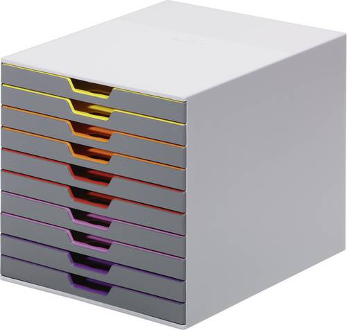 Durable VARICOLOR10 - 7610 761027 Schubladenbox Grau DIN A4, DIN C4, Folio, Letter Anzahl der Schubfächer: 10