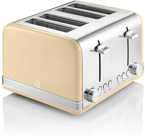 Swan Retro Cream 4 Slice Toaster