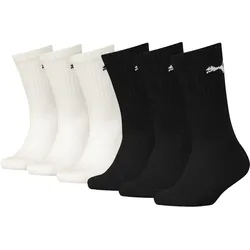 PUMA Kinder Socken, 6er Pack - Sport Junior ECOM, Rippbündchen, Logo Schwarz/Weiß / 31-34