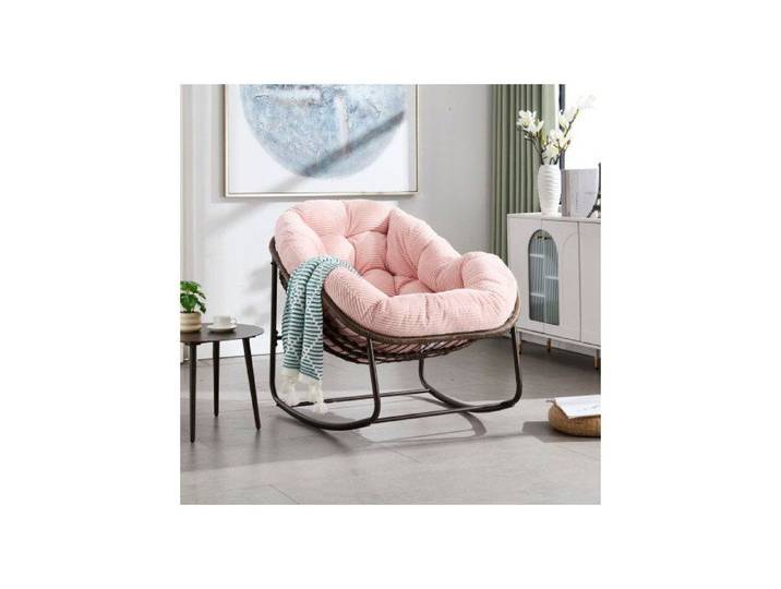 Fauteuil à bascule extérieur en rotin balancelle rembourrée avec dossier pour entrée avant salon patio jardin