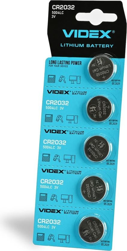 Videx CR2032 lithiumbatterij, 5 stuks