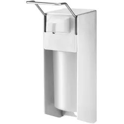 Desinfektionsmittelspender Aluminiumspender 500 ml silber inklusive Leerflasche 0,5 L, robuster Armhebelspender
