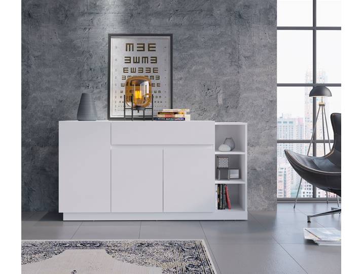 Kommode GOODPRODUCT Bristol , weiss (alpinweiß), B:162,9cm H:86,3cm T:40cm, Holzwerkstoff, Sideboards, Kommode, Breite ca. 163 cm