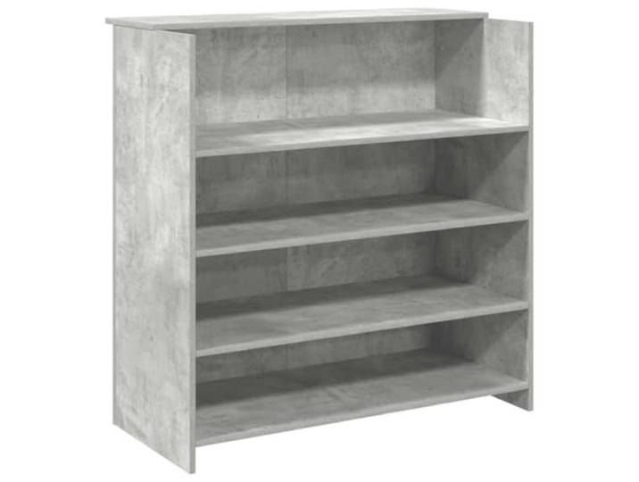 HKLGBVCR Empfangsschreibtisch, Betongrau, 100 x 50 x 103,5 cm, Holz Integrierte Arbeitsplatte, Ablageböden, diskrete Seitenteile, vielfältige professionelle Verwendung, Wandbefestigung im