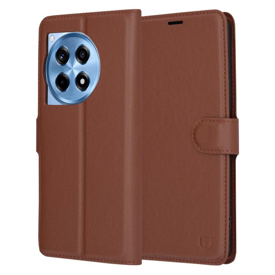 Techsuit - Leather Folio - OnePlus 12R - Brown (OnePlus 12R) (56346551)