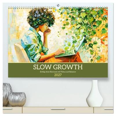 Slow Growth. Erfolg ohne Burnout mit Fokus auf Balance (hochwertiger Premium Wandkalender 2027 DIN A2 quer), Kunstdruck in Hochglanz