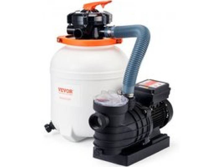 VEVOR Pompe Filtre à Sable pour Piscines Hors-sol, 10000 L/h, Kit Combiné Pompe Filtration pour Piscines, 300 mm, 285 W, avec Vanne à 6 Voies, Panier-filtre, pour Piscines Domestiques, Commerciales
