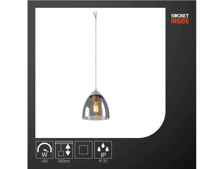 SLV Pendelleuchte PARA CONE GL Wohnzimmer-Lampe, Innen-Beleuchtung, Hänge-Leuchte Esszimmer, LED, Decken-Leuchte GU10 25W weiß 1006160