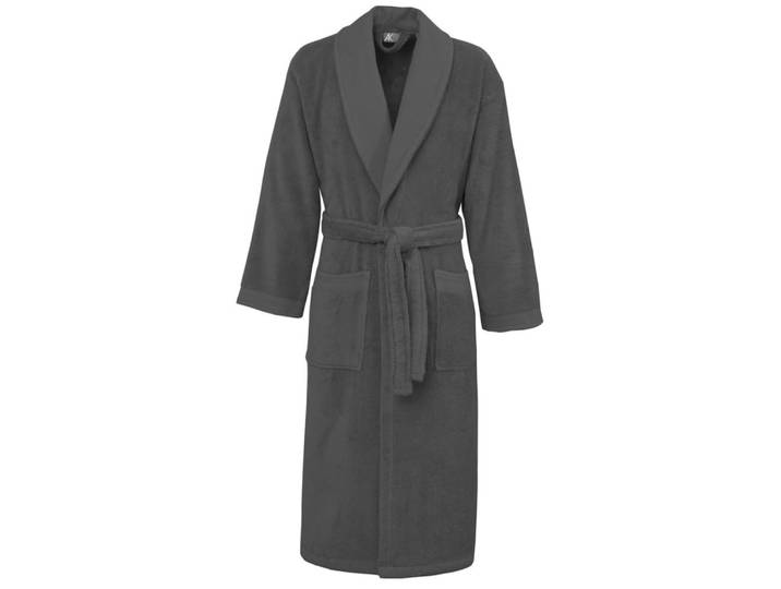 Peignoir de bain mixte col châle anthracite xl
