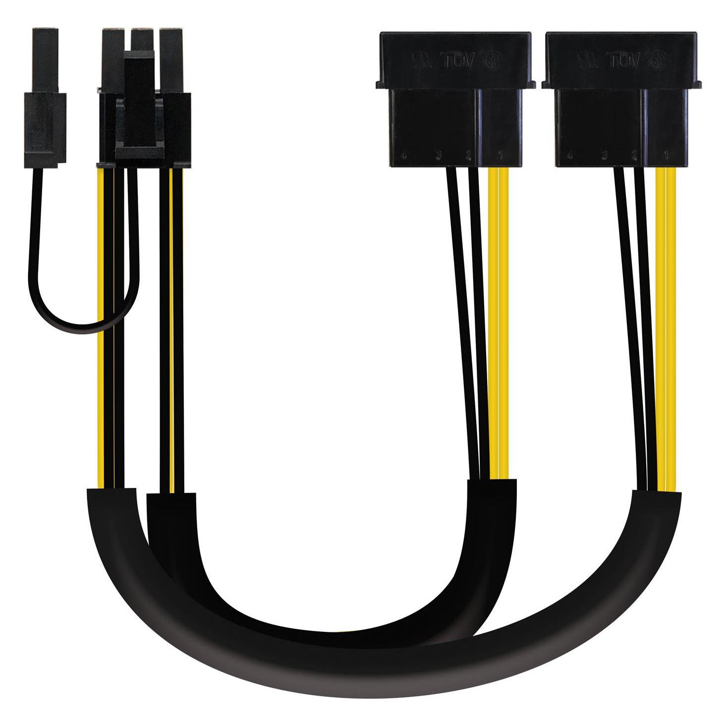 Nanocable cable tarjeta grafica, 2x5.25/1/m-pci-e(molex 6+2pin)/m, 20 cm (0.20 m) (10.19.1201)