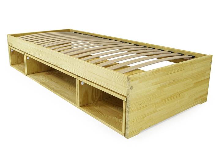 Lit avec rangement Maël 90x200 90x200 Miel