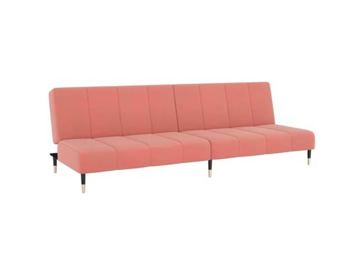 Makastle SchlafSofa Couch 2 Sitzer Rosa Samt
